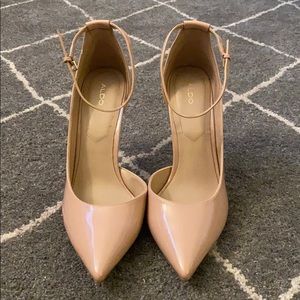 Aldo Stacey Patent Ankle-Strap Pointed Toe Pump